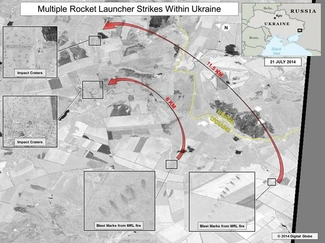 США опубликовали спутниковые снимки обстрела Украины с территории России