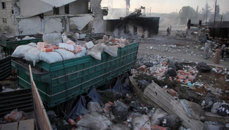 На месте атаки на гумконвой в Сирии нашли фрагменты российской бомбы