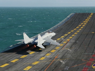 Российский МиГ-29 разбился при взлёте с «Адмирала Кузнецова» 
