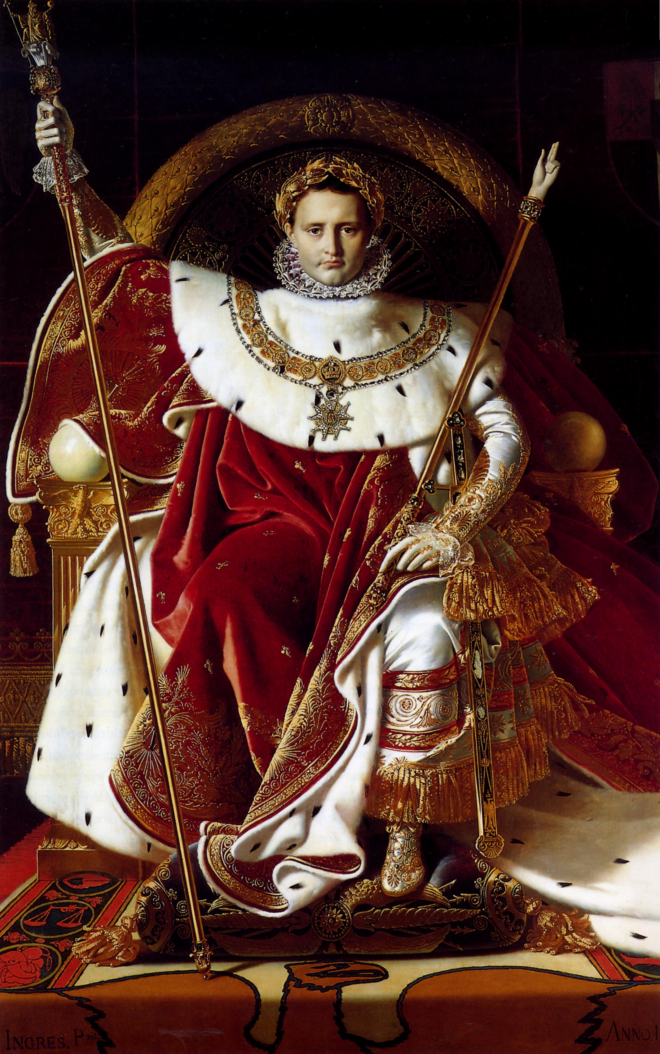 &quot;Наполеон Бонопарт на императорском троне&quot; Жак Луи Давид