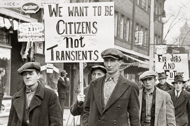Марш безработных в Торонто, Канада. 1929 г.